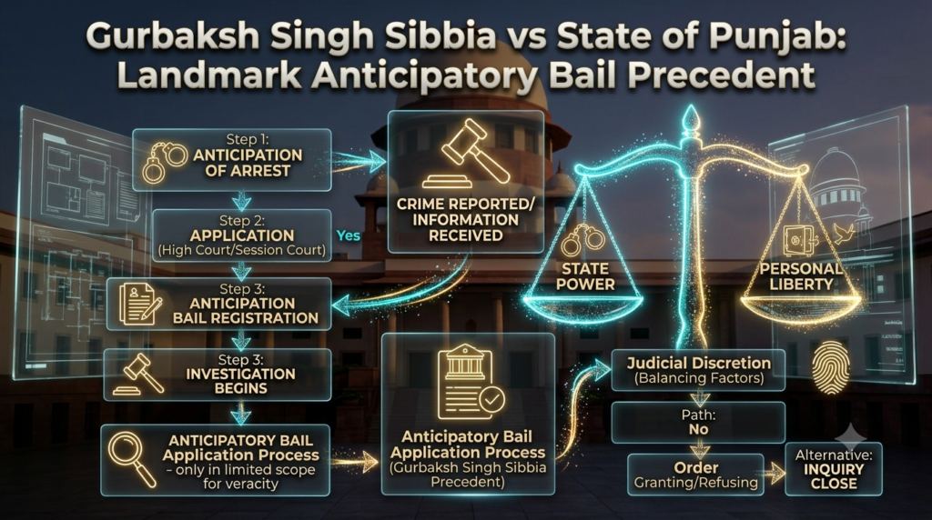 Gurbaksh Singh Sibbia vs State of Punjab court case summary on anticipatory bail
