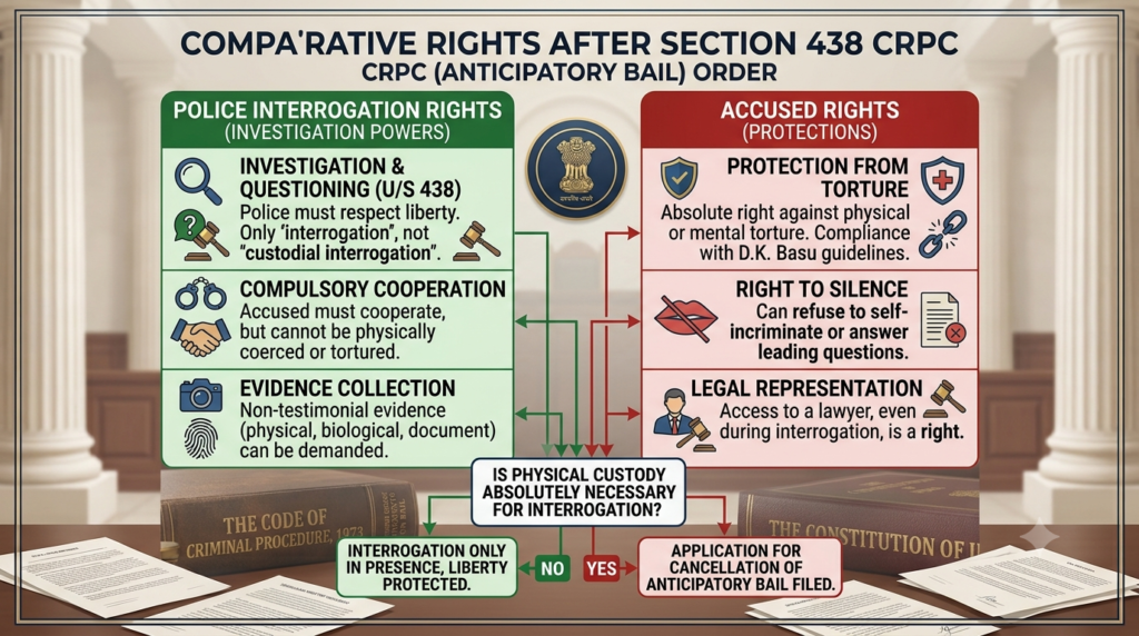 Police interrogation process under anticipatory bail Section 438 CrPC