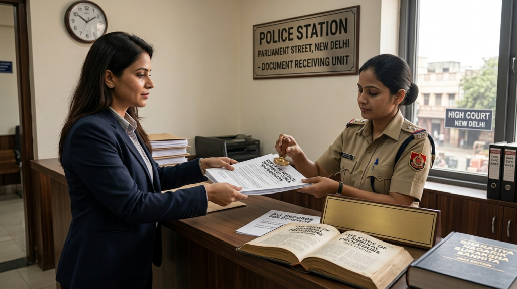 Process of section 91 CrPC notice for documents submission Delhi police