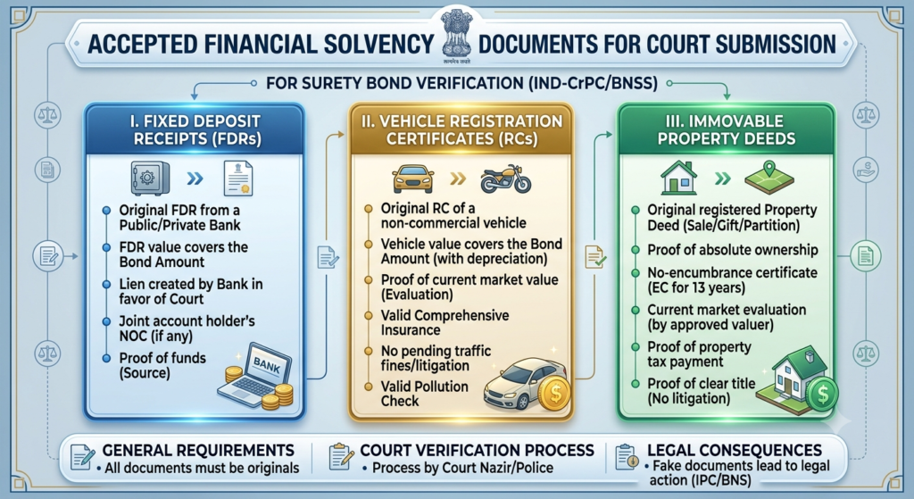 Solvency proofs accepted for surety bond verification in Indian courts