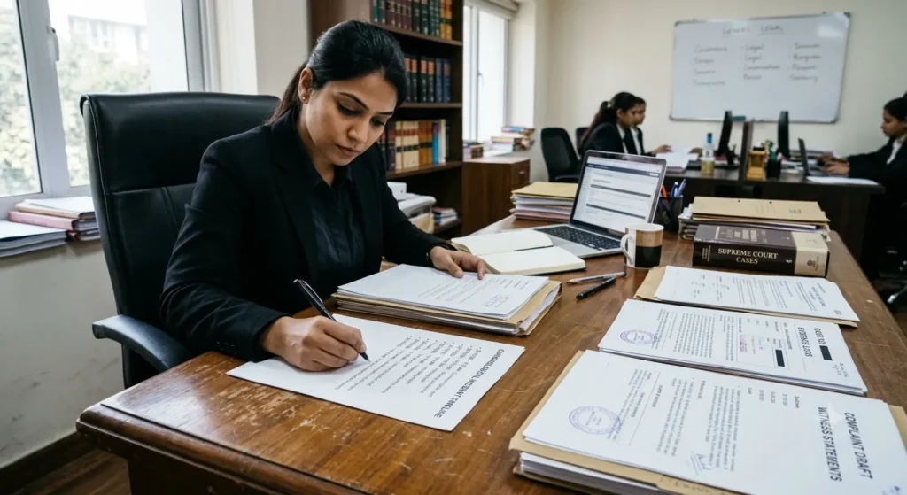 Legal professional drafting a clear incident timeline for an FIR application