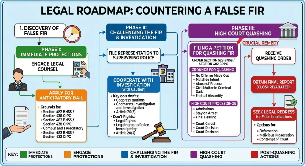 Legal roadmap detailing how to protect yourself against a false FIR step by step