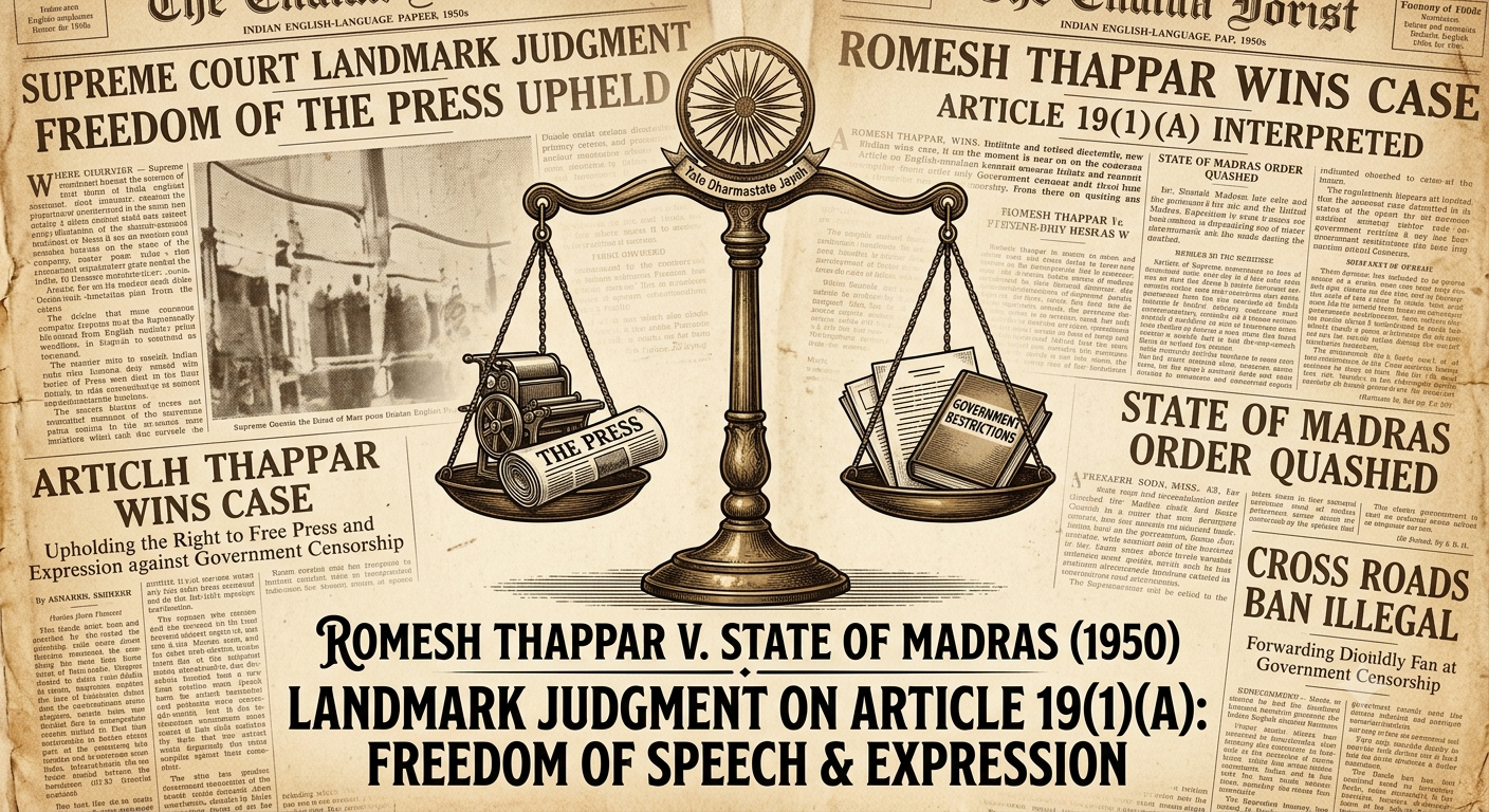 Unraveling the Landmark Case: Romesh Thappar v. State of Madras