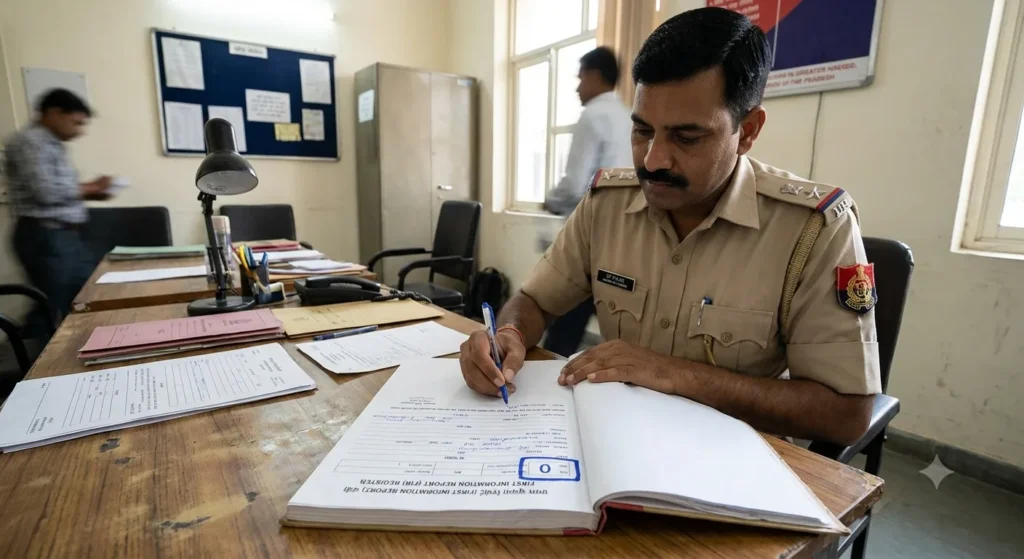 Official FIR document displaying serial number zero assigned at a police station